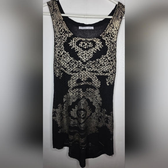 Art Deco Style Black tank Top by  Coco &Tashie Medium - Picture 2 of 13